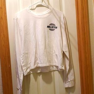 White checkered pink Hollister long sleeve crop to